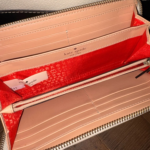 Kate Spade New York Leather Satchel & Matching Wallet Set Black Cream - Picture 4 of 5